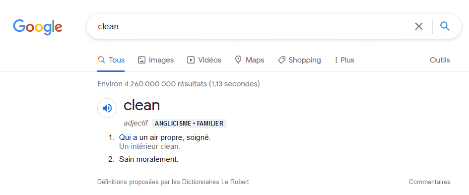 clean : définition