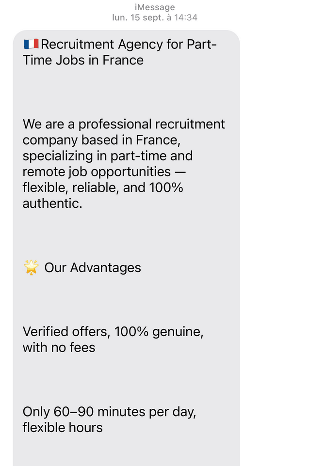 messages frauduleux